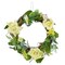 Northlight Mini Rose and Foliage Spring Wreath, Yellow 7"
